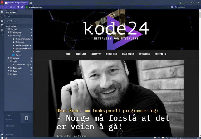 kode24 i Vivaldi-nettleseren. 📸: Jørgen Jacobsen