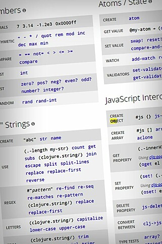 Her ser du litt av ClojureScript-syntaksen. Slike språk skal gjøre det lettere å skrive ren, funksjonell kode. 📸: cljs.info