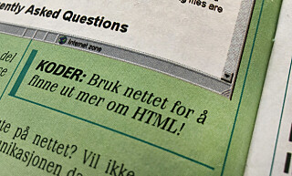 Om du først absolutt vil lære deg HTML, mener Tekno at du bør bruke nettet. Det er kanskje åpenbart at dokumentasjon er best på nettet nå, men i 1998 brukte vi fortsatt tekstbøker som manualer for koding. 📸: Jørgen Jacobsen
