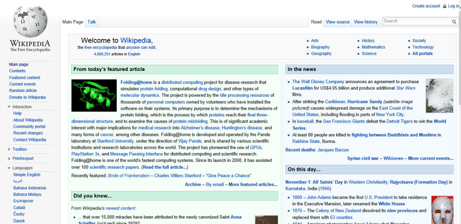 Wikipedia er en av sidene som fortsatt har blå lenker. 📸 : Wikipedia
