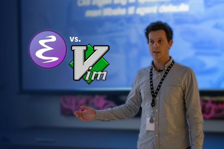 Systemutvikler Martin Klingenberg i Alv velger Emacs som sin kode-editor. 📸: Privat
