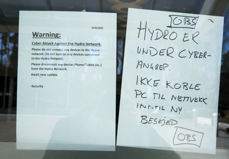 I 2019 ble Norsk Hydro utsatt for et alvorlig cyberangrep. En undersøkelse fra PwC viser at det nettopp er nettkriminalitet toppledere frykter mest. 📸: Terje Pedersen / NTB