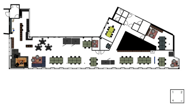 Planskisse for nytt Blank-loft. 📸: 124m2