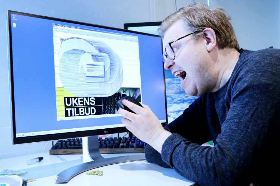 kode24s Jørgen prøvde å lege en dag med Internet Explorer for et par år sida. Det gikk ikke spesielt bra. 📸: Ole Petter Baugerød Stokke