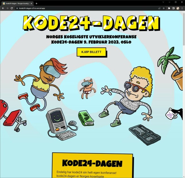 Jørgen har mekka en ganske så fin nettside på kode24-dagen.no, med noen ganske søte animasjoner.