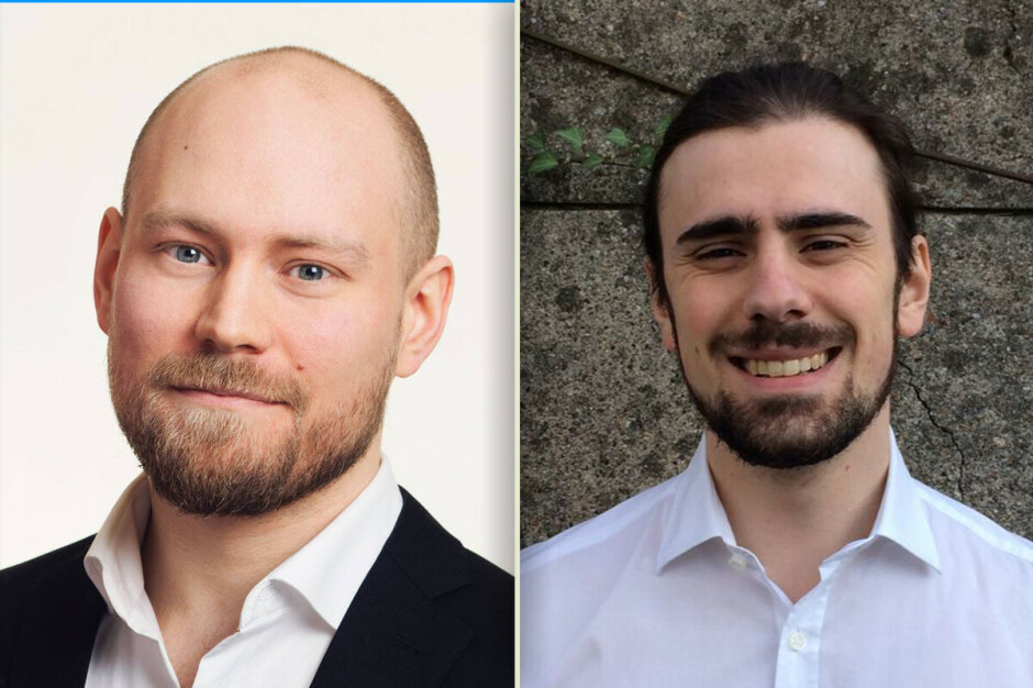 Aleksander Hansen og Marco Giannetti er nyansatte utviklere i Aschehoug. 📸: Privat