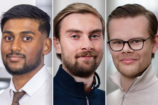 Theebthan Jeyakumaran, Anders Skøvseth Haugen og Edvin Grytnes ble ferdigutdanna som dataingeniører ved Universitetet i Stavanger tidligere i år. 📸: Privat
