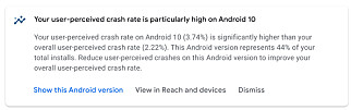 Android Vitals vil advare deg hvis appen du har laget er ustabil på enkelte enheter eller versjoner av Android. 📸: Google