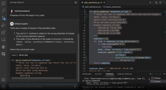 Copilot Chat i VS Code. 📸: GitHub