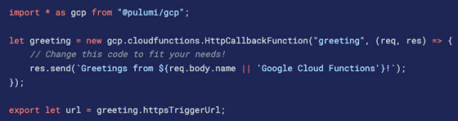 Google Cloud Functions med TypeScript og Pulumi.