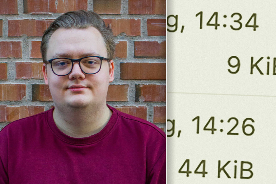 Magnus Nymo sin jobbsøknad ble registrert klokka 14.26, og avslaget kom klokka 14.34 - åtte minutter senere. Det viser seg å handle om uflaks, ifølge Telenor, som likevel beklager. 📸: Privat