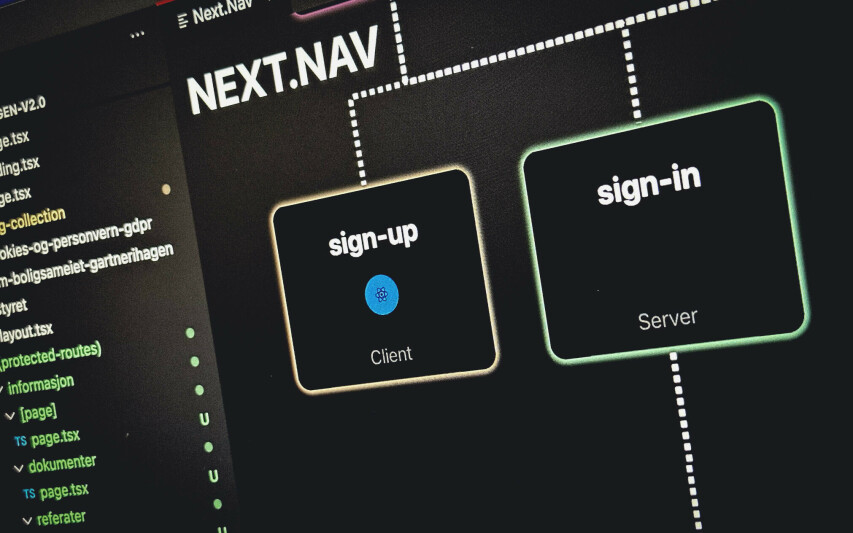 Med Next.Nav er det lett å se om en komponent kjører på serveren eller klienten. 📸: Kurt Lekanger