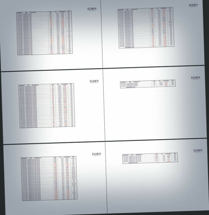 Sånn så Sindre Finnes sin aksjeliste ut, som skjermdumper i en lang, lang PDF.