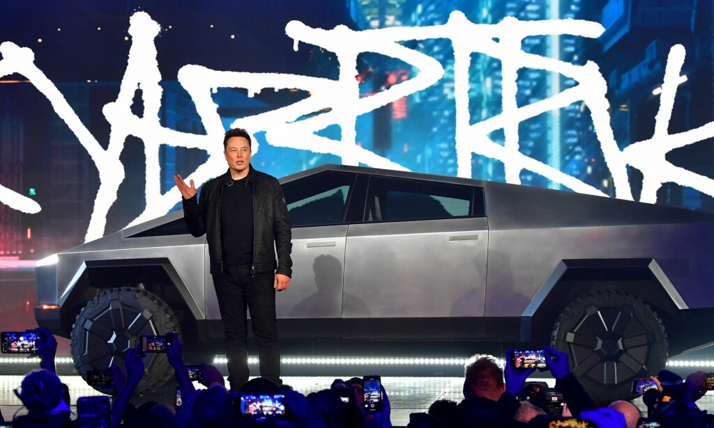 Tesla-CEO Elon Musk under avdukningen av Tesla Cybertruck. 📸: NTB / AFP
