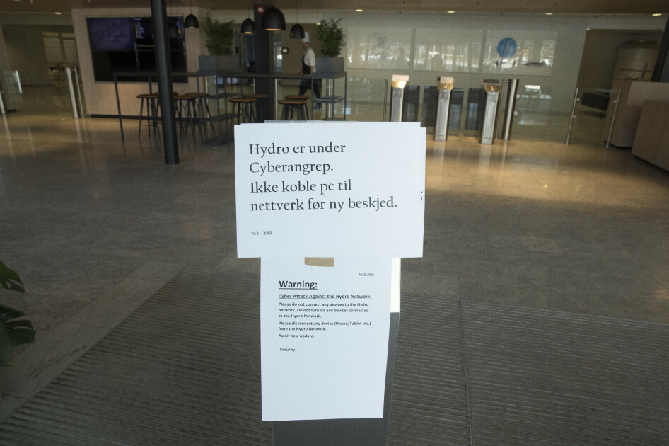 Norsk Hydro varsla alle sine ansatte om ikke å slå på PC-en da de var under et dataangrep. 📸: Terje Pedersen / NTB