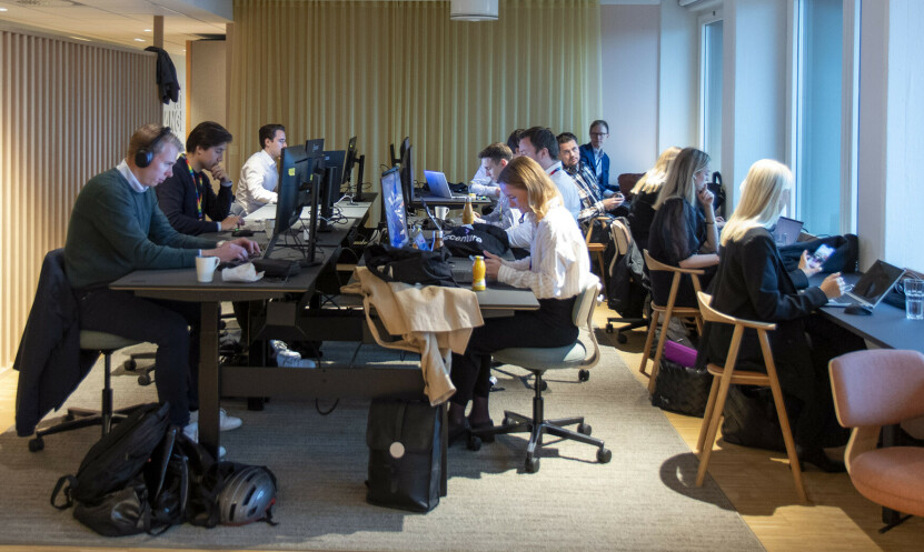 Andelen mennesker som jobber fra hjemmekontor har flatet ut i 2023. Her fra Accentures nye kontorer i Oslo sentrum. 📸: Kurt Lekanger
