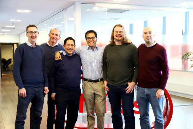 Noen av utviklerne i Miles. Fra venstre: Geir Wavik, Jørgen Baardsen, Håkan Silfvernagel, Arturo Opsetmoen Amador, Ask Juhl Markestad, Alfonso Canterla. 📸: Miles