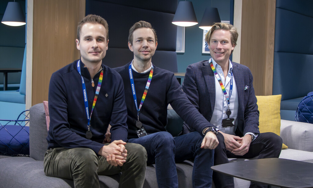 Lars Horn, Head of Development, Andreas Iden, Data Engineer og Christoffer Hernæs, direktør for Skanska Digital. 📸: Kurt Lekanger