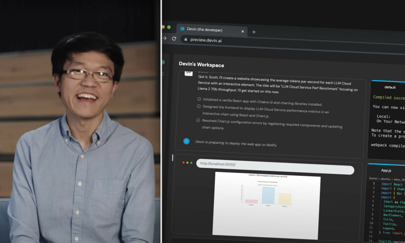 Scott Wu er grunnlegger og CEO i Cognition AI, som står bak AI-utvikleren "Devin". 📸: Cognition/Skjermbilder fra YouTube