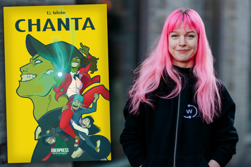 Katrine Kølleskov Bryn er utvikler i Cappelen Damm, og gir nå ut sin første tegneseriebok, Chanta. 📸: Privat