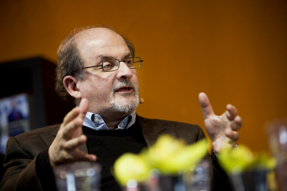 Forfatter Salman Rushdie på Bokmessen på Norges Varemesse på Lillestrøm i 2008. 📸: Kyrre Lien / NTB