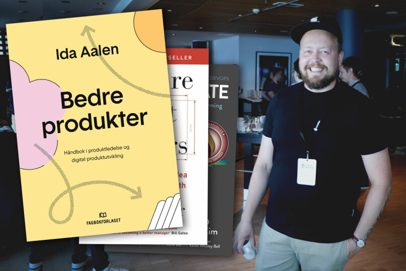 Kristofer Giltvedt Selbekk anbefaler sine favorittbøker for bedre produktledelse. 📸: Ole Petter Baugerød Stokke